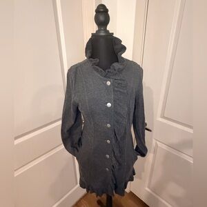 Stella Stars Gray Cotton Jacket with Ruffles